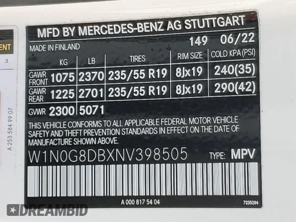 ✅ 2022 Mercedes-Benz GLC 300 • VIN: W1N0G8DBXNV398505 • Lot: 85737815. Listed on Copart with 48,806 mi. Free auction sales archive from the USA and detailed vehicle history report at DreamBid. Image 13.