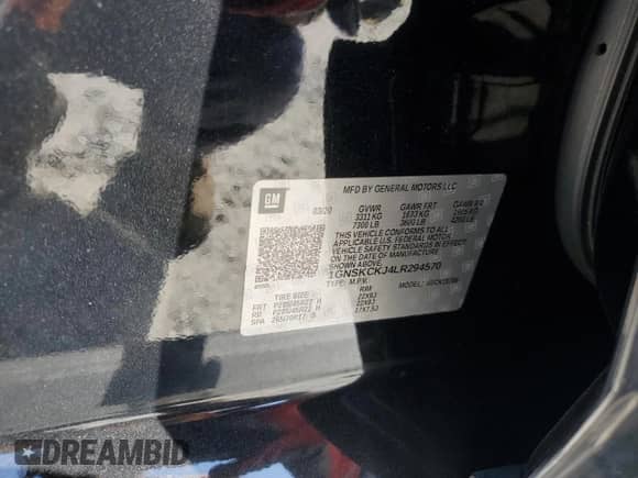 2020 Chevrolet Tahoe Premier z VIN 1GNSKCKJ4LR294570, wystawiony jako Copart lot #53362385 z przebiegiem 95 015 mil mil oraz Szkoda całkowita • Salvage title. Historia ofert i sprzedaży dostępna na DreamBid. Obrazek 15.