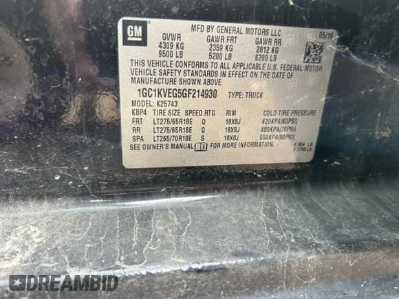 ✅ 2016 Chevrolet Silverado 2500HD LT • VIN: 1GC1KVEG5GF214930 • Lot: 89516535. Wystawiony na Copart z przebiegiem 153 258 mil. Bezpłatny archiwum sprzedaży aukcyjnych z USA i szczegółowy raport historii pojazdu na DreamBid. Zdjęcie 10.