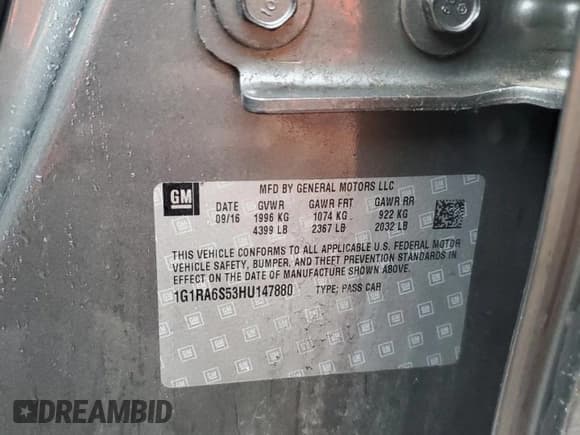 ✅ 2017 Chevrolet Volt LT • VIN: 1G1RA6S53HU147880 • Lot: 73014024. Wystawiony na Copart z przebiegiem 73 597 mil. Bezpłatny archiwum sprzedaży aukcyjnych z USA i szczegółowy raport historii pojazdu na DreamBid. Zdjęcie 13.