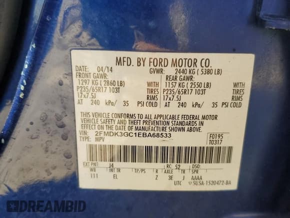 ✅ 2014 Ford Edge SE • VIN: 2FMDK3GC1EBA68533 • Lot: 81916315. Wystawiony na Copart z przebiegiem 143 617 mil. Bezpłatny archiwum sprzedaży aukcyjnych z USA i szczegółowy raport historii pojazdu na DreamBid. Zdjęcie 13.