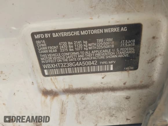 ✅ 2016 BMW X1 xDrive28i • VIN: WBXHT3Z38G4A50842 • Lot: 43513366. Listed on IAAI with 134,107 mi. Free auction sales archive from the USA and detailed vehicle history report at DreamBid. Image 9.