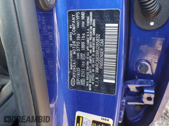 2024 Hyundai Venue SEL с VIN KMHRC8A3XRU285832, выставлен на аукционе Copart как лот 79105414 с пробегом 6 733 миль миль и Списание • Salvage title. История ставок и продаж доступна на DreamBid. Изображение 12.