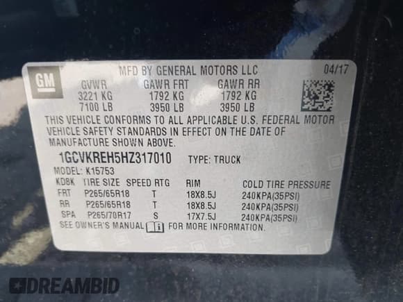 ✅ 2017 Chevrolet Silverado 1500 LT • VIN: 1GCVKREH5HZ317010 • Лот: 43134113. Опубликован ранее на IAAI с пробегом 103 673 миль. Бесплатный доступ к архиву аукционных продаж из США и подробный отчёт об истории автомобиля на DreamBid. Изображение 9.