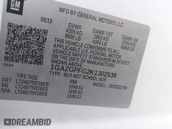 ✅ 2019 Chevrolet Express Passenger LT • VIN: 1GAZGPFG2K1302539 • Лот: 43816318. Опубликован ранее на IAAI с пробегом 186 530 миль. Бесплатный доступ к архиву аукционных продаж из США и подробный отчёт об истории автомобиля на DreamBid. Изображение 9.