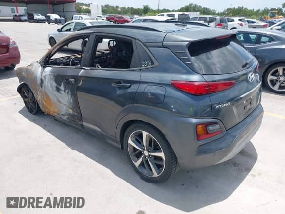 2018 Hyundai Kona Ultimate with VIN KM8K53A50JU072389, listed as a IAAI auction lot 42523812 with Not provided miles and . Bid and sale history available at DreamBid. Image 3.