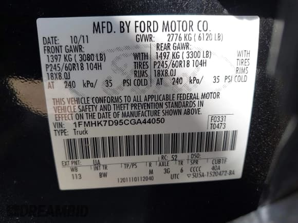 ✅ 2012 Ford Explorer XLT • VIN: 1FMHK7D95CGA44050 • Лот: 43468200. Опубликован ранее на IAAI с пробегом 254 384 миль. Бесплатный доступ к архиву аукционных продаж из США и подробный отчёт об истории автомобиля на DreamBid. Изображение 9.