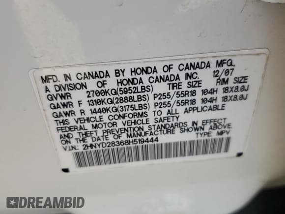 ✅ 2008 Acura MDX Technology • VIN: 2HNYD28368H519444 • Лот: 85262005. Опубликован ранее на Copart с пробегом 179 278 миль. Бесплатный доступ к архиву аукционных продаж из США и подробный отчёт об истории автомобиля на DreamBid. Изображение 12.