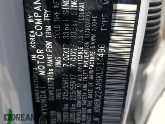 ✅ 2019 Hyundai Kona SEL • VIN: KM8K22AA9KU214496 • Лот: 57736814. Опубликован ранее на Copart с пробегом 33 357 миль. Бесплатный доступ к архиву аукционных продаж из США и подробный отчёт об истории автомобиля на DreamBid. Изображение 13.