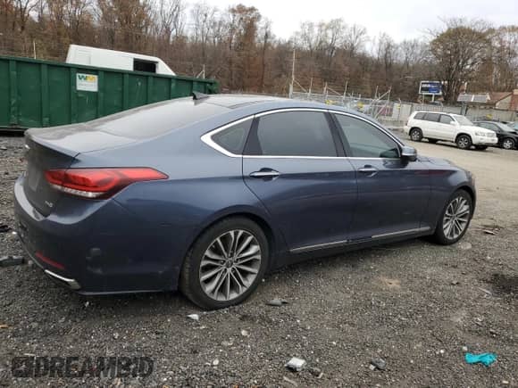 2015 Hyundai Genesis 3.8L with VIN KMHGN4JE1FU042806, listed as a Copart auction lot 80960474 with 66,542 mi miles and Clean title. Bid and sale history available at DreamBid. Image 3.