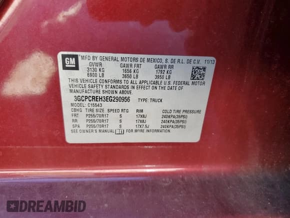 ✅ 2014 Chevrolet Silverado 1500 LT • VIN: 3GCPCREH3EG290956 • Лот: 82434854. Опубликован ранее на Copart с пробегом 171 828 миль. Бесплатный доступ к архиву аукционных продаж из США и подробный отчёт об истории автомобиля на DreamBid. Изображение 12.