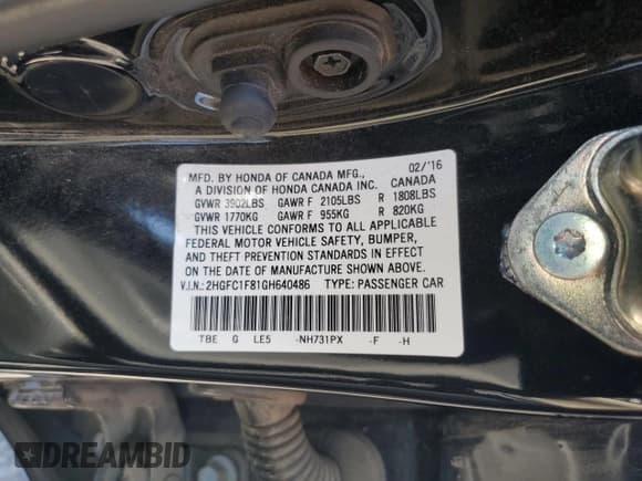 ✅ 2016 Honda Civic EX-L • VIN: 2HGFC1F81GH640486 • Лот: 71291375. Опубликован ранее на Copart с пробегом 95 548 миль. Бесплатный доступ к архиву аукционных продаж из США и подробный отчёт об истории автомобиля на DreamBid. Изображение 12.