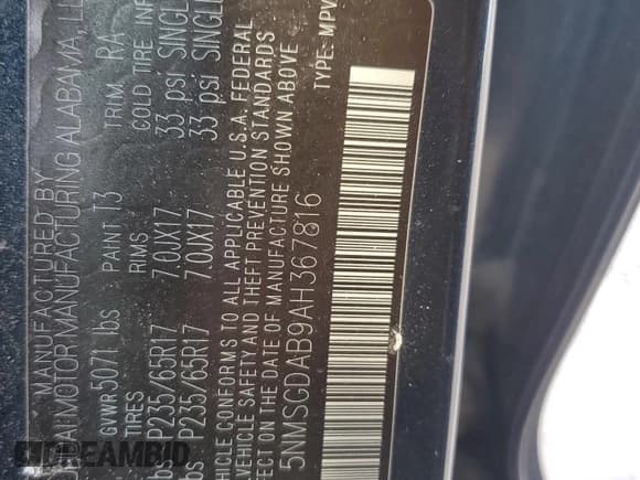 ✅ 2010 Hyundai Santa Fe GLS • VIN: 5NMSGDAB9AH367816 • Lot: 74935674. Listed on Copart with 129,969 mi. Free auction sales archive from the USA and detailed vehicle history report at DreamBid. Image 16.