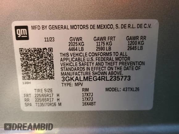 ✅ 2024 GMC Terrain SLE • VIN: 3GKALMEG4RL235773 • Lot: 58016375. Listed on Copart with 14,431 mi. Free auction sales archive from the USA and detailed vehicle history report at DreamBid. Image 13.