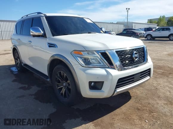 ✅ 2017 Nissan Armada Platinum • VIN: JN8AY2NE7H9704107 • Lot: 43498173. Listed on IAAI with 109,700 mi. Free auction sales archive from the USA and detailed vehicle history report at DreamBid. Image 1.