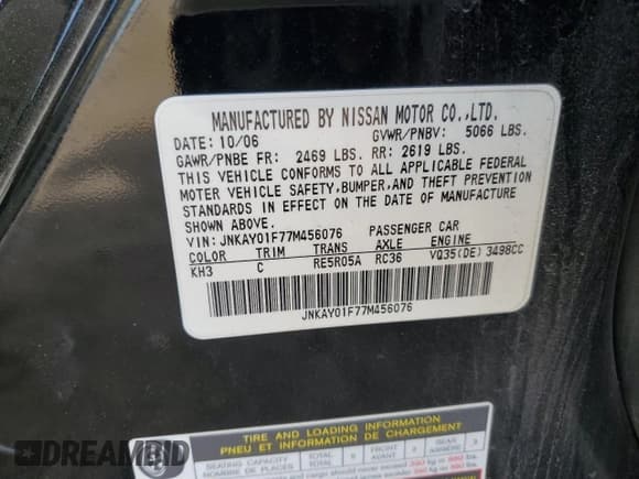 ✅ 2007 Infiniti M x • VIN: JNKAY01F77M456076 • Lot: 82007365. Wystawiony na Copart z przebiegiem Nie podano. Bezpłatny archiwum sprzedaży aukcyjnych z USA i szczegółowy raport historii pojazdu na DreamBid. Zdjęcie 12.