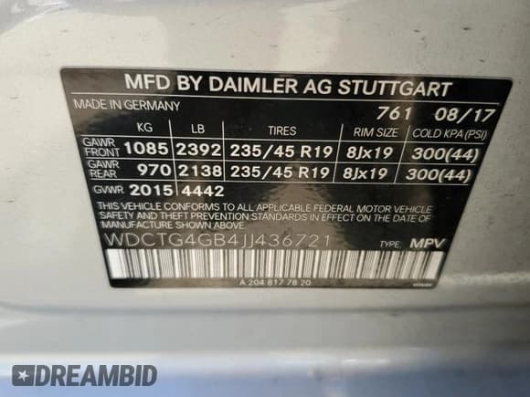 ✅ 2018 Mercedes-Benz GLA 250 • VIN: WDCTG4GB4JJ436721 • Lot: 87261485. Wystawiony na Copart z przebiegiem 160 815 mil. Bezpłatny archiwum sprzedaży aukcyjnych z USA i szczegółowy raport historii pojazdu na DreamBid. Zdjęcie 12.