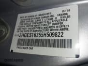 ✅ 2005 Honda Civic VP • VIN: 2HGES16355H509822 • Lot: 43295655. Wystawiony na IAAI z przebiegiem 161 146 mil. Bezpłatny archiwum sprzedaży aukcyjnych z USA i szczegółowy raport historii pojazdu na DreamBid. Zdjęcie 9.