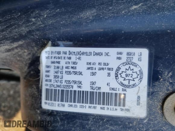 ✅ 2001 Dodge Dakota Sport • VIN: 1B7HL2AN51S225570 • Lot: 66186174. Wystawiony na Copart z przebiegiem 295 142 mil. Bezpłatny archiwum sprzedaży aukcyjnych z USA i szczegółowy raport historii pojazdu na DreamBid. Zdjęcie 12.