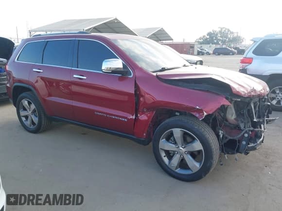 ✅ 2014 Jeep Grand Cherokee Limited • VIN: 1C4RJEBGXEC221641 • Lot: 43208362. Listed on IAAI with 155,657 mi. Free auction sales archive from the USA and detailed vehicle history report at DreamBid. Image 1.