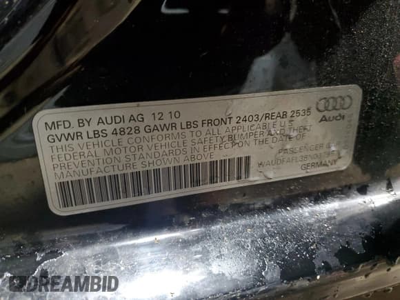 ✅ 2011 Audi A4 Premium • VIN: WAUDFAFL3BN037957 • Лот: 57952845. Опубликован ранее на Copart с пробегом 87 511 миль. Бесплатный доступ к архиву аукционных продаж из США и подробный отчёт об истории автомобиля на DreamBid. Изображение 12.