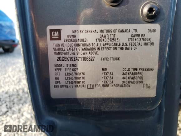 2007 Chevrolet Silverado 1500 with VIN 2GCEK19Z471106327, listed as a Copart auction lot 66468475 with 322,698 mi miles and Clean title. Bid and sale history available at DreamBid. Image 12.