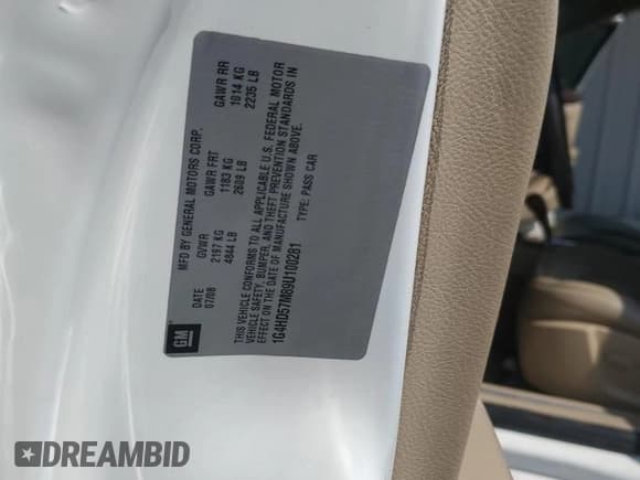 ✅ 2009 Buick Lucerne CXL • VIN: 1G4HD57M89U100281 • Lot: 64995845. Listed on Copart with 156,771 mi. Free auction sales archive from the USA and detailed vehicle history report at DreamBid. Image 12.