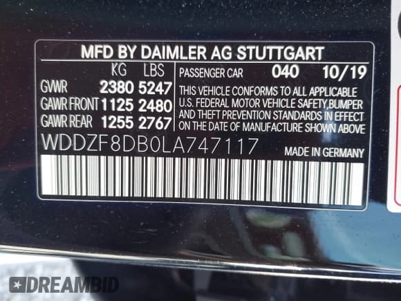 ✅ 2020 Mercedes-Benz E 350 • VIN: WDDZF8DB0LA747117 • Lot: 43594378. Wystawiony na IAAI z przebiegiem 93 395 mil. Bezpłatny archiwum sprzedaży aukcyjnych z USA i szczegółowy raport historii pojazdu na DreamBid. Zdjęcie 9.