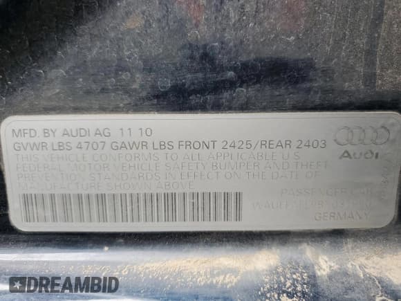 ✅ 2011 Audi A4 Premium Plus • VIN: WAUEFAFL9BN031990 • Лот: 84025075. Опубликован ранее на Copart с пробегом 222 258 миль. Бесплатный доступ к архиву аукционных продаж из США и подробный отчёт об истории автомобиля на DreamBid. Изображение 12.