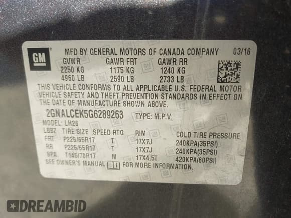 ✅ 2016 Chevrolet Equinox LT • VIN: 2GNALCEK5G6289263 • Лот: 43386075. Опубликован ранее на IAAI с пробегом 159 416 миль. Бесплатный доступ к архиву аукционных продаж из США и подробный отчёт об истории автомобиля на DreamBid. Изображение 9.