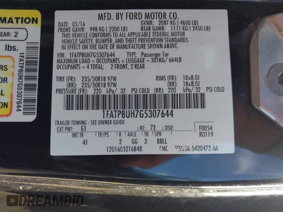 ✅ 2016 Ford Mustang EcoBoost Premium • VIN: 1FATP8UH7G5307644 • Lot: 43320428. Wystawiony na IAAI z przebiegiem 93 003 mil. Bezpłatny archiwum sprzedaży aukcyjnych z USA i szczegółowy raport historii pojazdu na DreamBid. Zdjęcie 9.