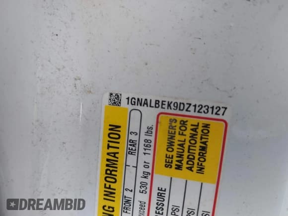 ✅ 2013 Chevrolet Equinox LS • VIN: 1GNALBEK9DZ123127 • Лот: 43387623. Опубликован ранее на IAAI с пробегом 120 784 миль. Бесплатный доступ к архиву аукционных продаж из США и подробный отчёт об истории автомобиля на DreamBid. Изображение 9.