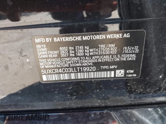 ✅ 2020 BMW X5 sDrive40i • VIN: 5UXCR4C03LLT19920 • Lot: 43470421. Wystawiony na IAAI z przebiegiem 144 603 mil. Bezpłatny archiwum sprzedaży aukcyjnych z USA i szczegółowy raport historii pojazdu na DreamBid. Zdjęcie 9.