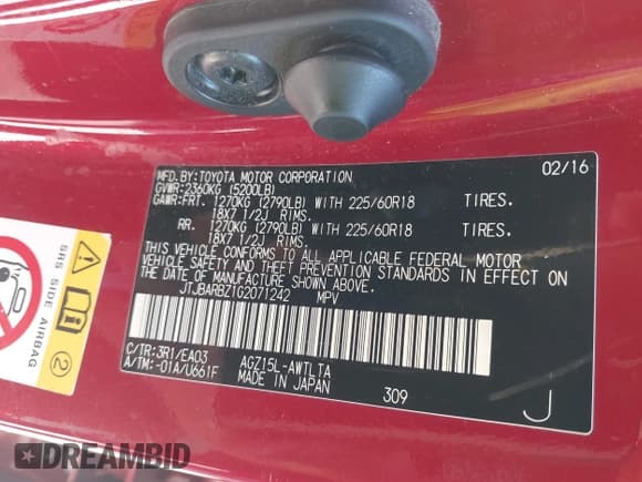 ✅ 2016 Lexus NX 200t • VIN: JTJBARBZ1G2071242 • Лот: 42524647. Опубликован ранее на IAAI с пробегом 209 930 миль. Бесплатный доступ к архиву аукционных продаж из США и подробный отчёт об истории автомобиля на DreamBid. Изображение 9.