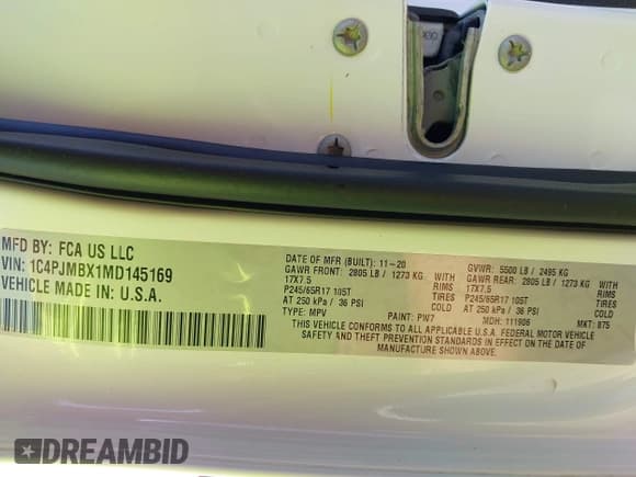 ✅ 2021 Jeep Cherokee Trailhawk • VIN: 1C4PJMBX1MD145169 • Лот: 42340464. Опубликован ранее на IAAI с пробегом 50 925 миль. Бесплатный доступ к архиву аукционных продаж из США и подробный отчёт об истории автомобиля на DreamBid. Изображение 9.