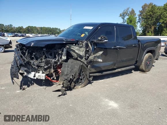 ✅ 2025 Toyota Tundra TRD Pro Hybrid • VIN: 5TFPC5DB0SX090971 • Lot: 85711475. Listed on Copart with 19,457 mi. Free auction sales archive from the USA and detailed vehicle history report at DreamBid. Image 1.