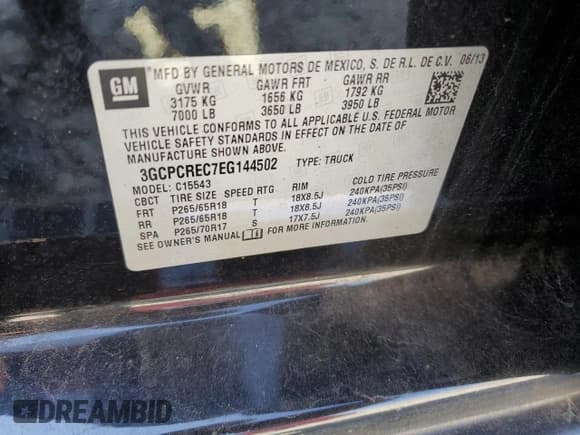 ✅ 2014 Chevrolet Silverado 1500 LT • VIN: 3GCPCREC7EG144502 • Лот: 74782094. Опубликован ранее на Copart с пробегом 171 662 миль. Бесплатный доступ к архиву аукционных продаж из США и подробный отчёт об истории автомобиля на DreamBid. Изображение 12.