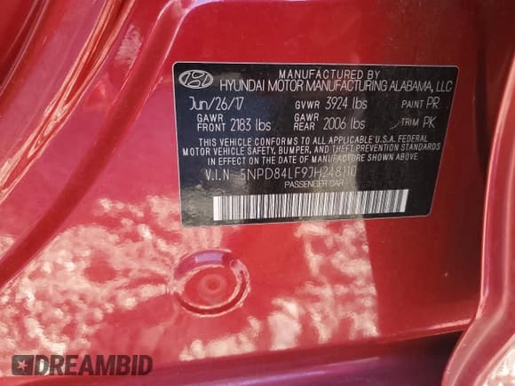 ✅ 2018 Hyundai Elantra SEL • VIN: 5NPD84LF9JH248110 • Lot: 86277095. Listed on Copart with 110,992 mi. Free auction sales archive from the USA and detailed vehicle history report at DreamBid. Image 12.