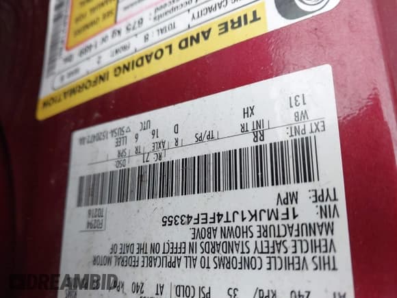 ✅ 2015 Ford Expedition Max XLT • VIN: 1FMJK1JT4FEF43355 • Lot: 41615720. Listed on IAAI with 144,033 mi. Free auction sales archive from the USA and detailed vehicle history report at DreamBid. Image 9.