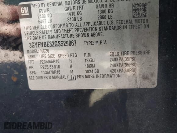 ✅ 2016 Cadillac SRX Luxury Collection • VIN: 3GYFNBE32GS529067 • Lot: 43380586. Listed on IAAI with 116,435 mi. Free auction sales archive from the USA and detailed vehicle history report at DreamBid. Image 9.