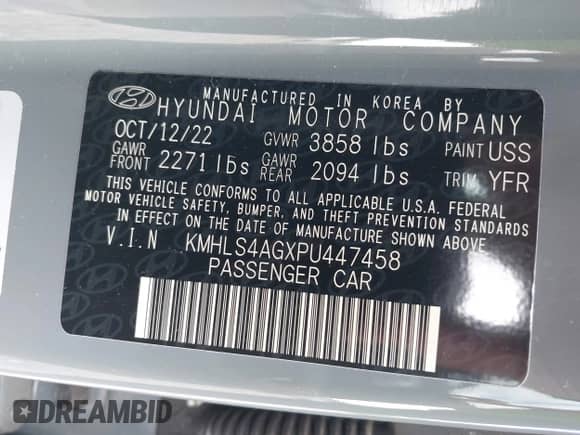 ✅ 2023 Hyundai Elantra SEL • VIN: KMHLS4AGXPU447458 • Лот: 43411873. Размещён на IAAI с пробегом 32 947 миль миль. Получите бесплатный доступ к архиву аукционных продаж из США и посмотрите подробный отчёт об истории автомобиля на DreamBid. Изображение 9.