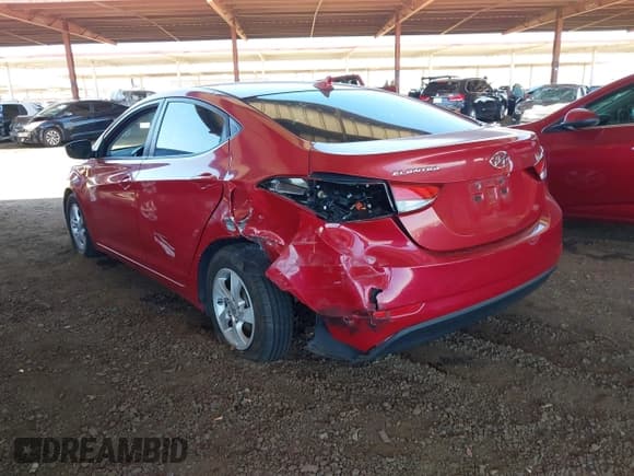 ✅ 2015 Hyundai Elantra SE • VIN: KMHDH4AE2FU458891 • Lot: 42821027. Listed on IAAI with 127,669 mi. Free auction sales archive from the USA and detailed vehicle history report at DreamBid. Image 3.
