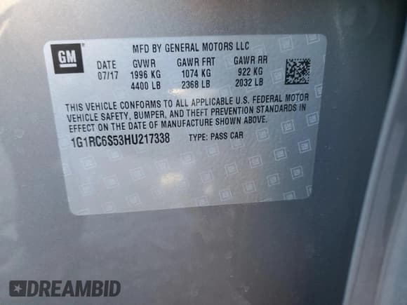 ✅ 2017 Chevrolet Volt LT • VIN: 1G1RC6S53HU217338 • Lot: 43776734. Wystawiony na Copart z przebiegiem 54 445 mil. Bezpłatny archiwum sprzedaży aukcyjnych z USA i szczegółowy raport historii pojazdu na DreamBid. Zdjęcie 12.