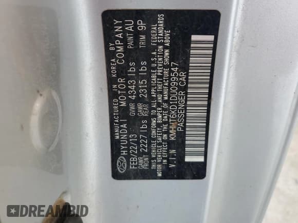 ✅ 2013 Hyundai Genesis Coupe Premium • VIN: KMHHT6KD1DU099547 • Lot: 59373245. Wystawiony na Copart z przebiegiem 119 944 mil. Bezpłatny archiwum sprzedaży aukcyjnych z USA i szczegółowy raport historii pojazdu na DreamBid. Zdjęcie 13.