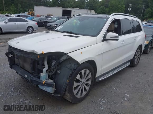 ✅ 2018 Mercedes-Benz GLS 450 • VIN: 4JGDF6EE2JB104367 • Lot: 42351124. Listed on IAAI with 141,031 mi. Free auction sales archive from the USA and detailed vehicle history report at DreamBid. Image 2.