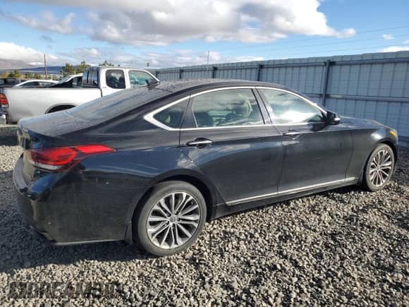 2015 Hyundai Genesis 3.8L z VIN KMHGN4JE6FU074067, wystawiony jako Copart lot #77458694 z przebiegiem 96 115 mil mil oraz Szkoda całkowita • Salvage title. Historia ofert i sprzedaży dostępna na DreamBid. Obrazek 3.