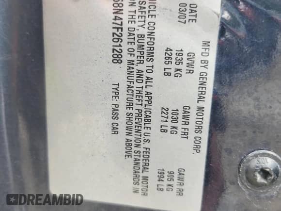 2007 Chevrolet Malibu LS z VIN 1G1ZS58N47F261288, wystawiony jako Copart lot #63458085 z przebiegiem 235 192 mil mil oraz Szkoda całkowita • Salvage title. Historia ofert i sprzedaży dostępna na DreamBid. Obrazek 12.