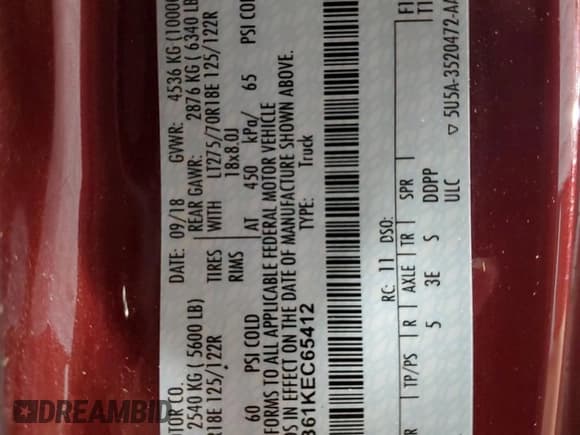 ✅ 2019 Ford F-250 XL • VIN: 1FT7X2B61KEC65412 • Lot: 85901925. Listed on Copart with 36,786 mi. Free auction sales archive from the USA and detailed vehicle history report at DreamBid. Image 12.