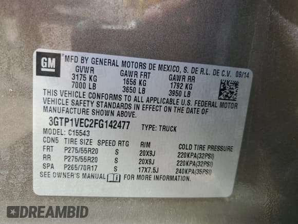 ✅ 2015 GMC Sierra 1500 SLT • VIN: 3GTP1VEC2FG142477 • Лот: 85950145. Опубликован ранее на Copart с пробегом 116 218 миль. Бесплатный доступ к архиву аукционных продаж из США и подробный отчёт об истории автомобиля на DreamBid. Изображение 12.