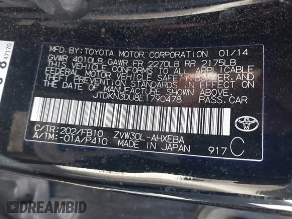 ✅ 2014 Toyota Prius Four • VIN: JTDKN3DU8E1790478 • Lot: 43446026. Wystawiony na IAAI z przebiegiem 152 995 mil. Bezpłatny archiwum sprzedaży aukcyjnych z USA i szczegółowy raport historii pojazdu na DreamBid. Zdjęcie 9.